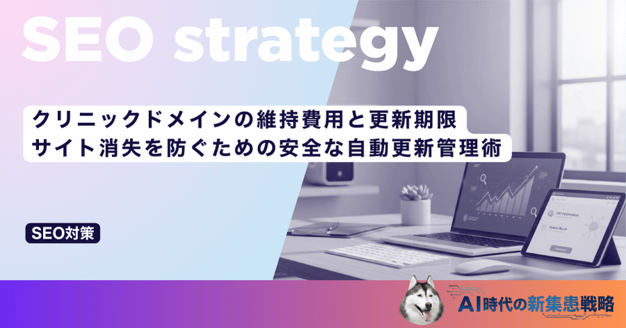 クリニックドメインの維持費用と更新期限|サイト消失を防ぐための安全な自動更新管理術