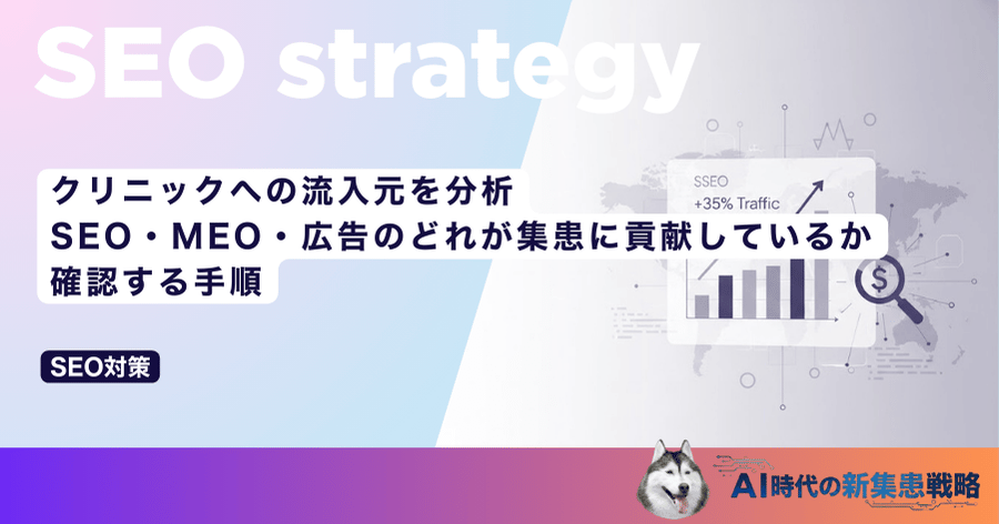 クリニックへの流入元を分析|SEO・MEO・広告のどれが集患に貢献しているか確認する手順
