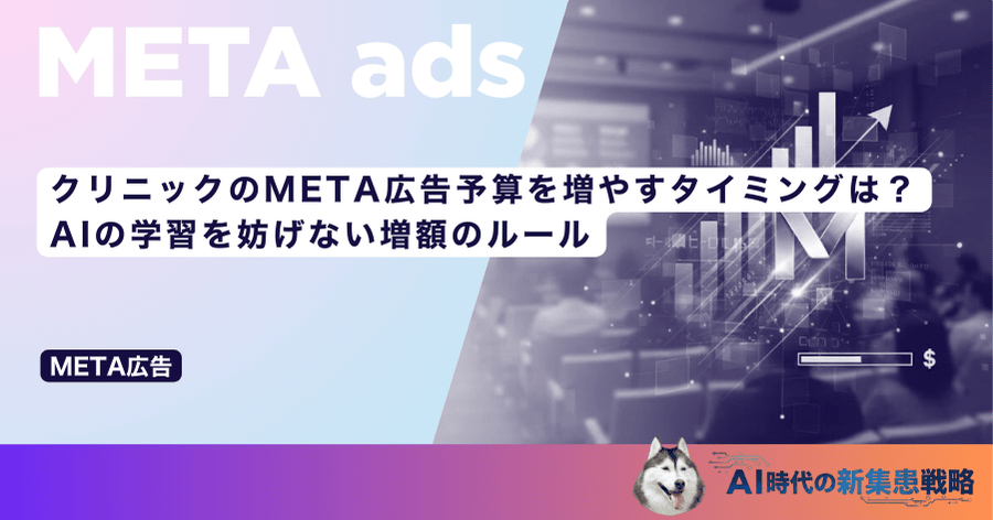 クリニックのMETA広告予算を増やすタイミングは？AIの学習を妨げない増額のルール