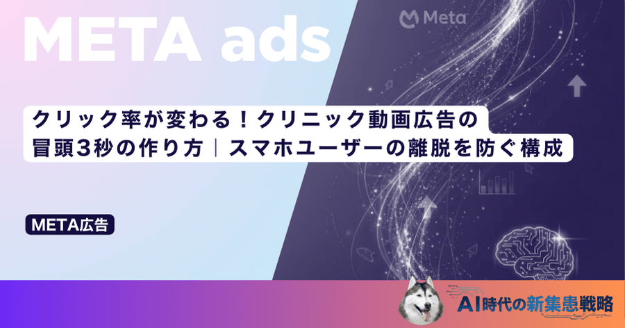 クリック率が変わる!クリニック動画広告の冒頭3秒の作り方|スマホユーザーの離脱を防ぐ構成