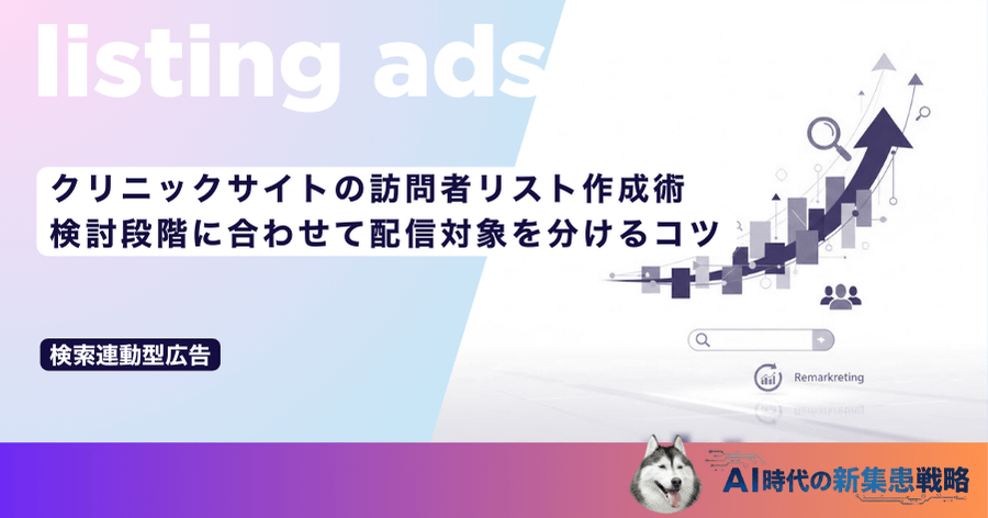クリニックサイトの訪問者リスト作成術｜検討段階に合わせて配信対象を分けるコツ