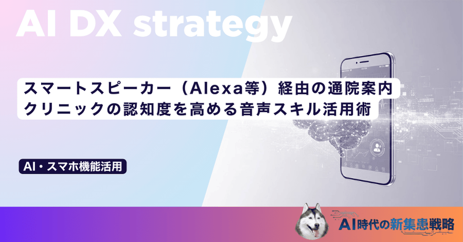 スマートスピーカー（Alexa等）経由の通院案内｜クリニックの認知度を高める音声スキル活用術